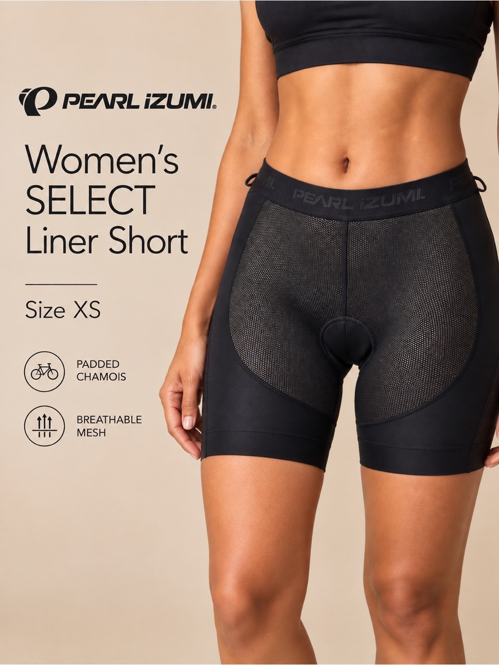 Pearl Izumi Women’s SELECT Liner Short Padded Cycling Bike Shorts Black XS